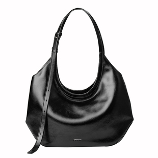 OMENTAR欧蒙特小众大容量通勤旅行斜挎单肩牛皮木马hobo托特包女