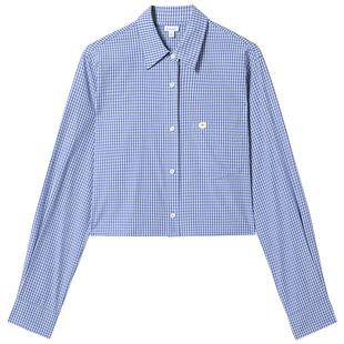 【Bella Hadid同款】Miss Sixty2025秋季新款衬衫女翻领格子宽松