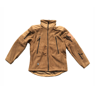 战术汤姆狼棕色400克防寒抓绒衣面料夹克 保暖外套软壳保暖内胆