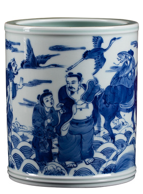 手绘书房景德镇陶瓷中式笔筒