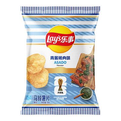 乐事（Lay's）薯片 青酱烤肉味 70克 FIFA世界杯限定系列