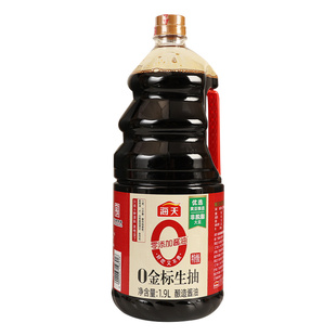 海天0金标生抽1.9L大桶无添加防腐剂炒菜黄豆酿造特级酱油旗舰店