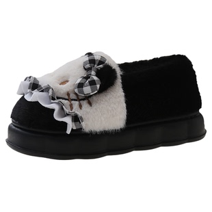 月子棉拖鞋女2025冬季新款可爱猫咪毛绒保暖室内家居防滑包跟棉鞋