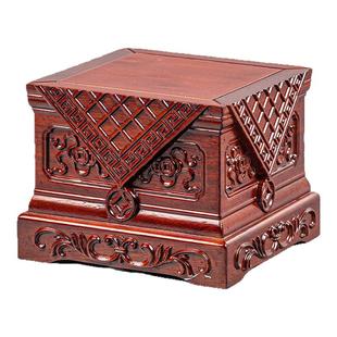 花梨木正方实木加高底座财神佛像阶梯关公佛台佛龛莲花木神台木龛