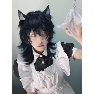 AG假发男短发网红lolita万用高层次翻翘正太基佬卷发狼尾鲻鱼头