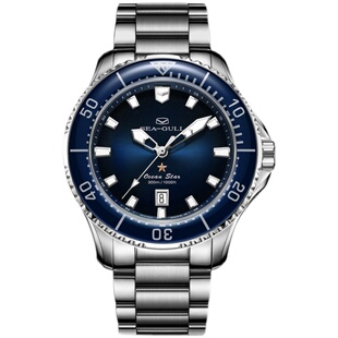 海鸥表海洋系列Pro1210蓝宝石水晶圈300米深度防水机械表潜水男表