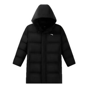 安踏儿童羽绒服中长款2025新款大童加厚保暖防风御寒防水连帽外套