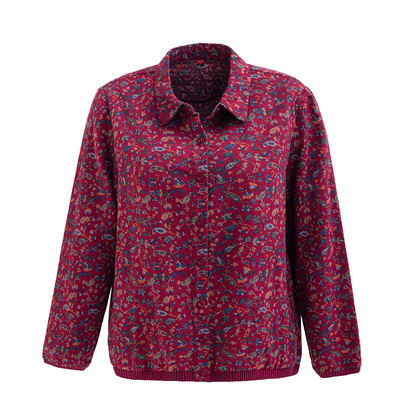 衬衣中老年全棉薄外套春秋长袖