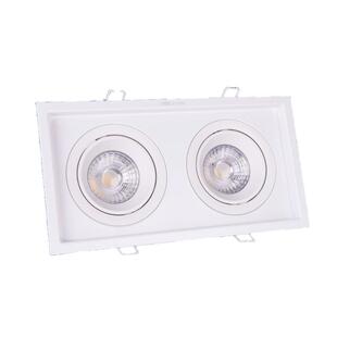 雷士LED斗胆灯COB双头射灯嵌入式格栅灯方形筒灯客厅5851A 5852E