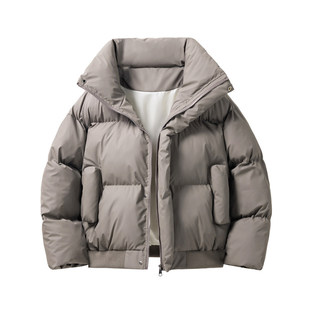 纯色基础款立领棉服男冬季百搭加厚保暖面包服大码棉袄入冬厚外套