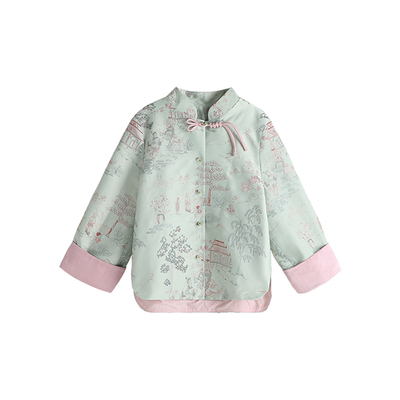 儿童休闲国风撞色外套