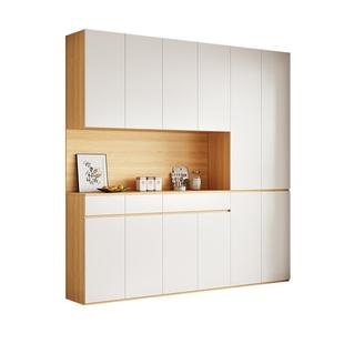 全实木餐边柜小户型现代简约靠墙一体餐厅客厅高柜餐桌嵌入可定制