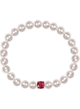 红宝石澳白珍珠项链爱心扣女士