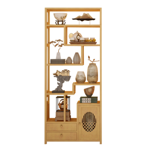 茶柜置物架家用陈列架新中式博古架茶室茶具收纳柜古董茶叶放置架