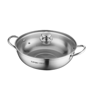 苏泊尔清汤锅/鸳鸯火锅锅具家用304不锈钢电磁炉专用涮煮锅火锅盆