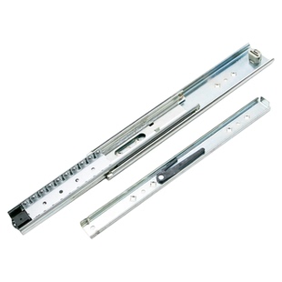 台湾火车头黑色白色普通导轨三节路轨静音滑轨五金配件抽屉轨道