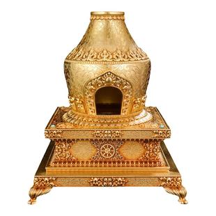 慧宝烟供炉黄铜福聚炉烟供食子香炉家用烟供盘火供炉煨桑香具套装