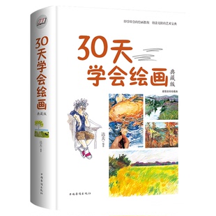 30天学会绘画 精装彩图 新手学画画绘画教程 教你学绘画素描速写构图建筑风景铅笔油画水粉颜料 绘画基础入门教材 绘画技法速成书