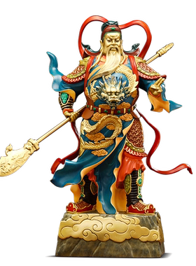 忠义千秋铜关公招财公司门厅装饰