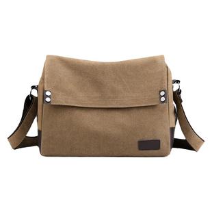 工装包男帆布斜跨包男士工作包耐磨复古实用大单肩包男士休闲背包