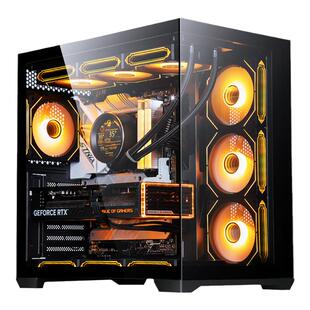 放牧者海景房电脑主机箱360水冷matx无立柱白色全侧透diy大板台式