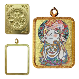 唐卡嘎乌盒吊坠手绘迷你西藏护身符扎基拉姆项链男女佛牌嘎乌盒