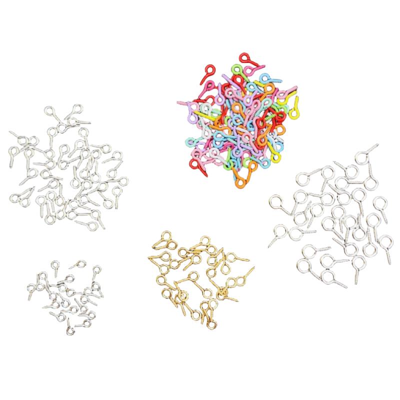 羊眼钉自攻螺丝钉带圈吊环挂钩吊坠diy钥匙扣金属配件彩色羊角钉