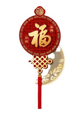 福字挂画中国结玄关装饰入
