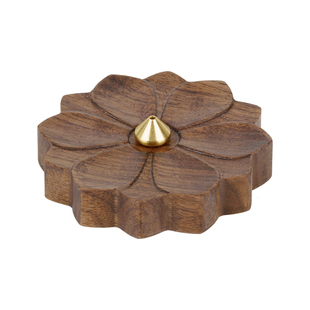 清澜黑胡桃木莲花香插线香底座禅意高级感家用室内檀香沉香不落灰