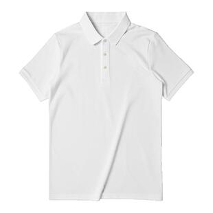 夏季商务衬衫翻领T恤潮牌高级感纯白色短袖POLO衫男款轻熟风半袖