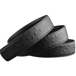 鸵鸟纹头层牛皮腰带身无扣真皮皮带条H扣无头男女皮带身3.4 3.8宽