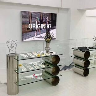饰鞋 包货架中岛架不锈钢展示台 店网红流水台摆台桌陈列买手装 服装