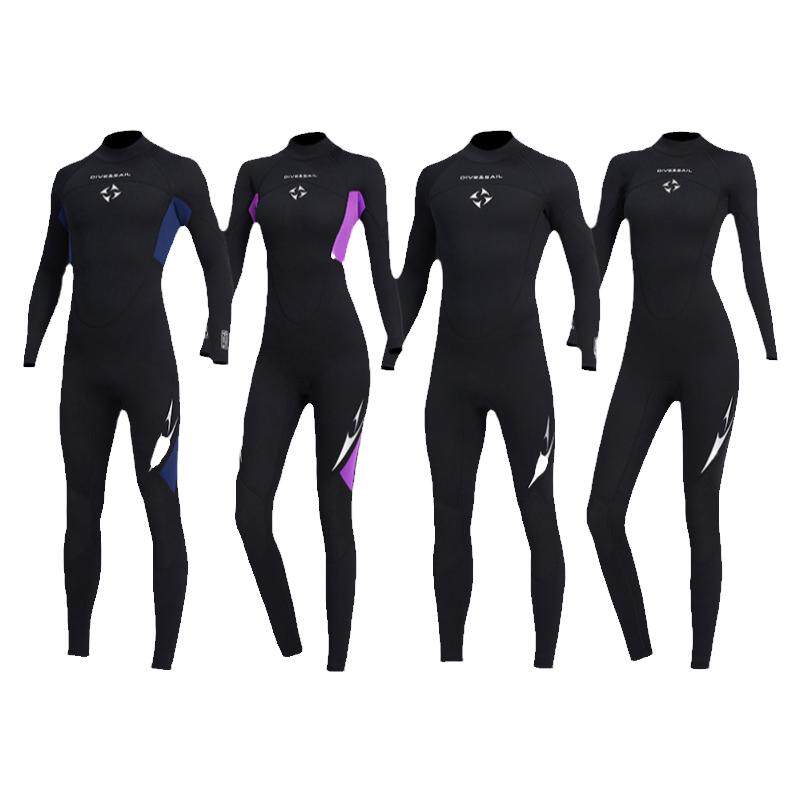 1.5/3MM连体潜水服男加厚保暖长袖防晒水母浮潜游泳冲浪防寒服女