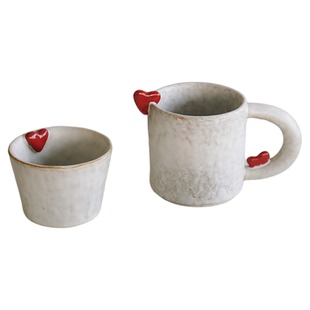 泽滕家马克杯浮雕可爱日式粗陶简约咖啡拿铁拉花牛奶果汁下午茶杯