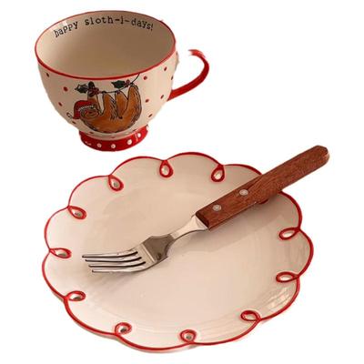 外贸原单陶瓷美式中古马克杯