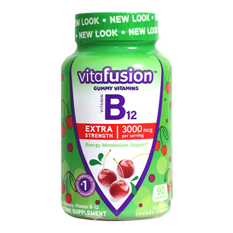 美国Vitafusion维生素b12软糖vb甲钴胺营养修复神经进口b族保健品