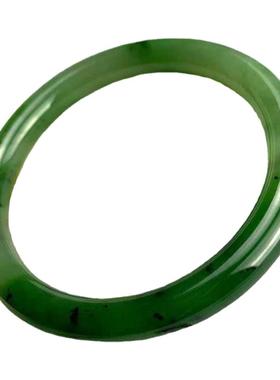 圆环手镯宽条和田玉碧玉新品圆条