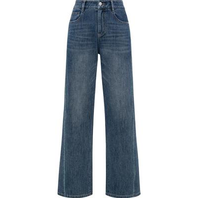 EP雅莹直筒阔腿微喇牛仔裤