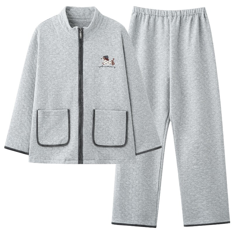 雅鹿纯棉长袖可外穿情侣家居服