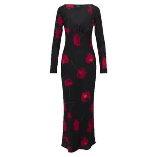 RealisationPar 连衣裙黑色碎花长袖真丝长裙 The Selma