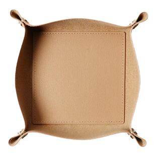 LEATHEROLOGY真皮按扣收纳盒办公桌面储物盒玄关收纳盘首饰托盘