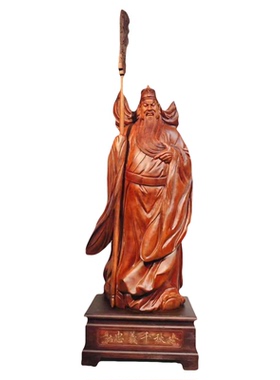 根雕木雕武财神关公摆件实木雕刻工艺品家居客厅办公室摆件送礼