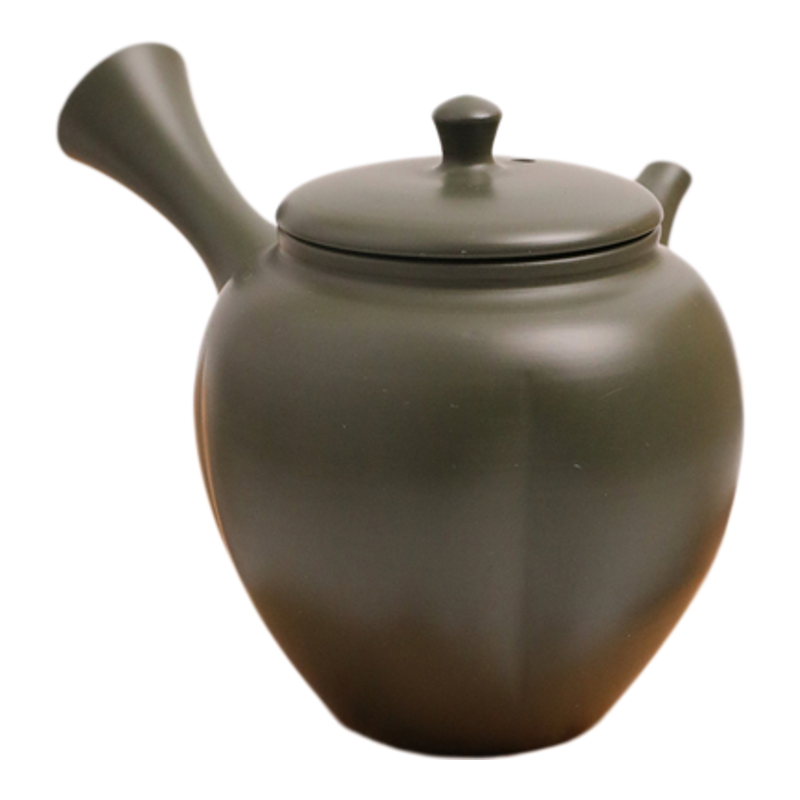 日本常滑烧 菁山 绿泥 南瓜 150ml 纯手工日式紫砂侧把陶茶壶
