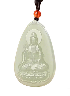 天然和田玉观音吊坠男女款