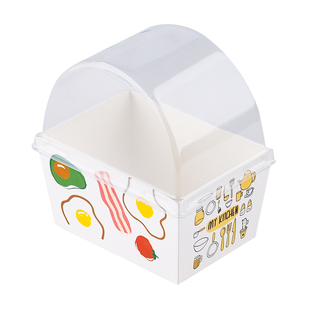 三明治包装盒厚蛋烧包装烘焙吐司汉堡包装纸早餐盒便当打包盒带盖