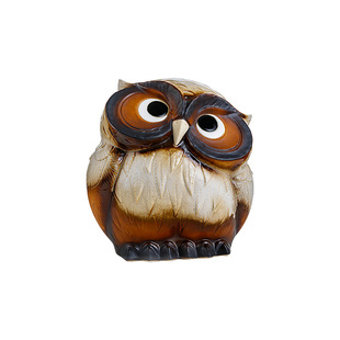 日本原装进口粗陶居家摆设猫头鹰吉祥摆件工艺品 信乐烧手作粗陶