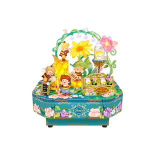 同趣拼装八音盒铃兰蜜语diy手工积木音乐盒童趣玩具女孩生日礼物