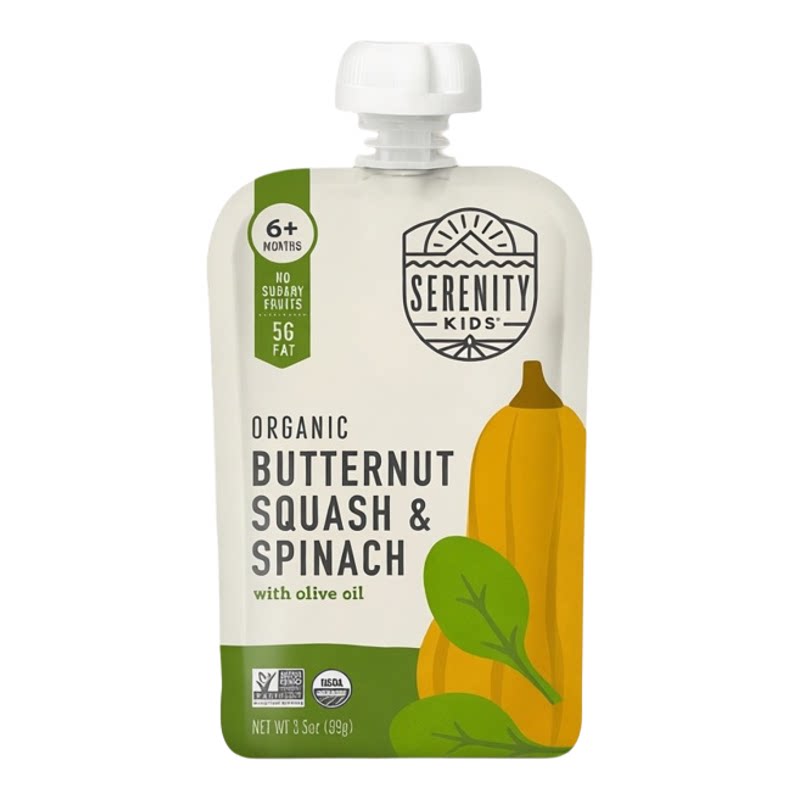 Serenity Kids美国进口婴幼儿宝宝辅食99g有机南瓜蔬菜泥营养果蔬