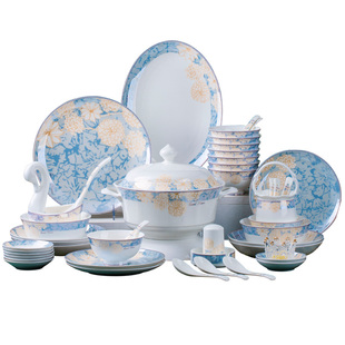 碗碟套装家用2026新款高颜值景德镇陶骨瓷餐具漂亮饭碗盘筷子乔迁