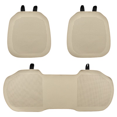 高级打孔汽车坐垫主驾白色米色女